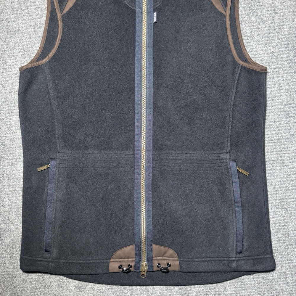 Barbour Fleece Vest Men's L Langdale Gilet Black Full Zip Outdoor Trim - Picture 2 of 13